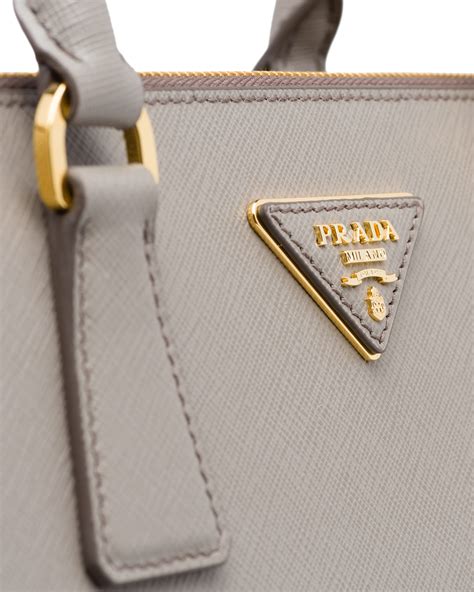 prada saffiano cuir grey|Clay Grey Saffiano Leather Shoulder Bag .